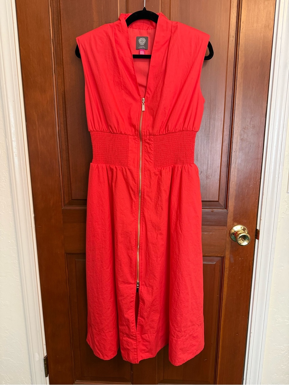Vince Camuto Coral-Red Sleeveless Midi Dress